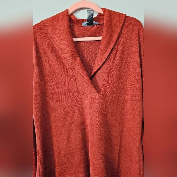 Rust Orange Shawl Neck Sweater Size L - Picture 3 of 6